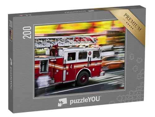 puzzleYOU: Puzzle 200 Teile „Feuerwehrauto im Einsatz“ – aus der Puzzle-Kollektion Feuerwehr von puzzleYOU