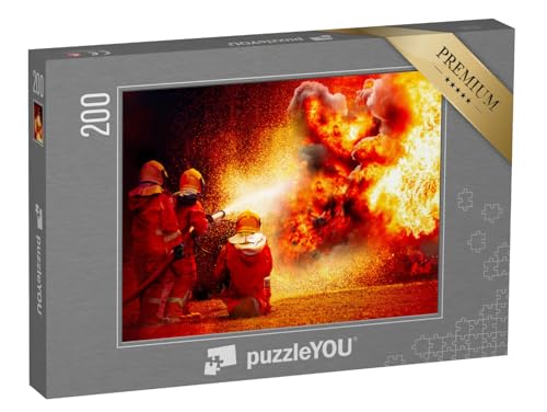 puzzleYOU: Puzzle 200 Teile „Feuerwehrleute bekämpfen eine Explosion“ – aus der Puzzle-Kollektion Feuerwehr von puzzleYOU