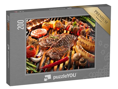 puzzleYOU: Puzzle 200 Teile „Gegrilltes Fleisch mit Gemüse“ – aus der Puzzle-Kollektion Essen und Trinken von puzzleYOU