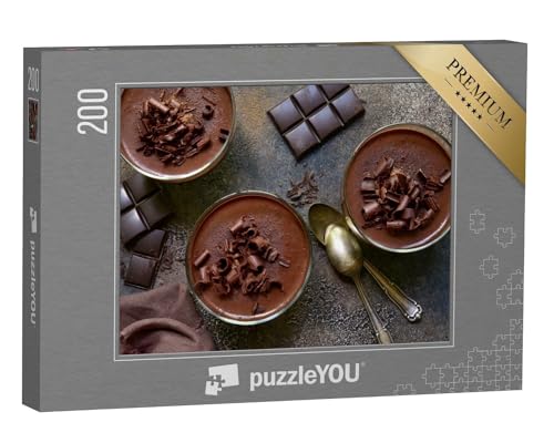 puzzleYOU: Puzzle 200 Teile „Hausgemachte Mousse au Chocolat, raffiniert serviert“ – aus der Puzzle-Kollektion Schokolade von puzzleYOU