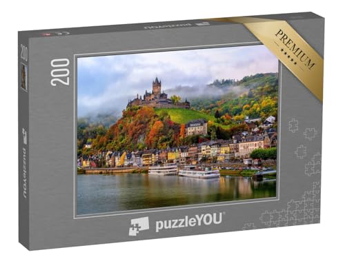 puzzleYOU: Puzzle 200 Teile „Historische Stadt Cochem in Deutschland, Mosel im Herbst“ – aus der Puzzle-Kollektion Cochem, Deutschland von puzzleYOU