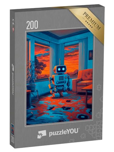 puzzleYOU: Puzzle 200 Teile „Kleiner Hausroboter in Neonfarben“ – aus der Puzzle-Kollektion Nostalgie puzzleYOU: Puzzle 200 Teile „Kleiner Hausroboter in Neonfarben“ – aus der Puzzle-Kollektion Nostalgie von puzzleYOU