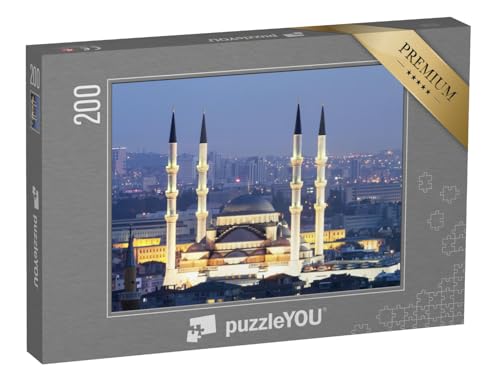 puzzleYOU: Puzzle 200 Teile „Kocatepe Moschee bei Nacht, Ankara, Türkei“ – aus der Puzzle-Kollektion Türkei von puzzleYOU