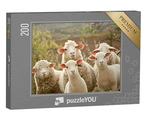 puzzleYOU: Puzzle 200 Teile „Neugierige Schafe“ – aus der Puzzle-Kollektion Schafe & Lämmer von puzzleYOU