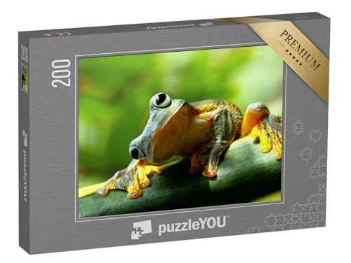 puzzleYOU: Puzzle 200 Teile „Neugieriger Frosch“ – aus der Puzzle-Kollektion Frösche, Insekten & Kleintiere von puzzleYOU