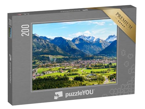 puzzleYOU: Puzzle 200 Teile „Panoramablick auf Oberstdorf im Allgäu“ – aus der Puzzle-Kollektion Allgäu von puzzleYOU