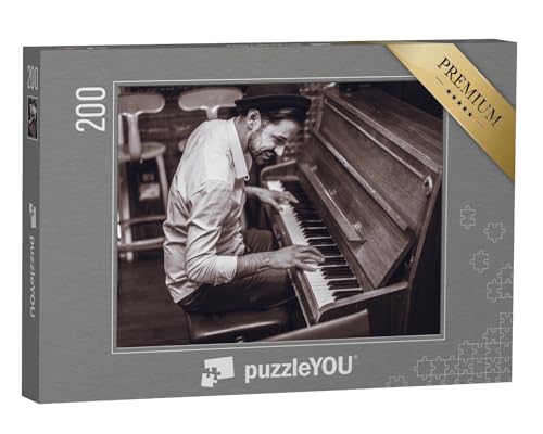 puzzleYOU: Puzzle 200 Teile „Piano Man: Junger Künstler am Klavier“ – aus der Puzzle-Kollektion Musik, Menschen von puzzleYOU