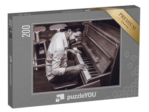 puzzleYOU: Puzzle 200 Teile „Piano Man: Junger Künstler am Klavier“ – aus der Puzzle-Kollektion Musik, Menschen von puzzleYOU