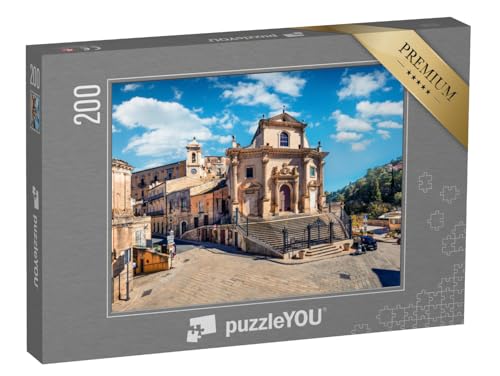 puzzleYOU: Puzzle 200 Teile „Ragusa Stadt am Morgen, Sizilien, Italien“ – aus der Puzzle-Kollektion Italien von puzzleYOU