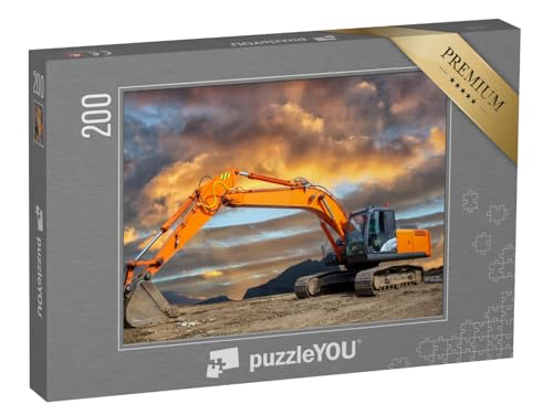 puzzleYOU: Puzzle 200 Teile „Raupenbagger auf Einer Baustelle“ – aus der Puzzle-Kollektion Bagger von puzzleYOU