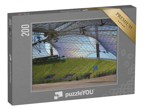 puzzleYOU: Puzzle 200 Teile „Sitzreihen und Überdachung des Olympiastadions München“ – aus der Puzzle-Kollektion Olympiastadion München von puzzleYOU