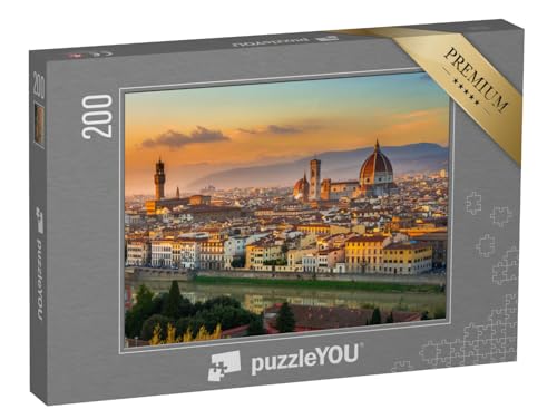 puzzleYOU: Puzzle 200 Teile „Sonnenuntergang mit Blick auf Florenz und den Dom. Italien“ von puzzleYOU