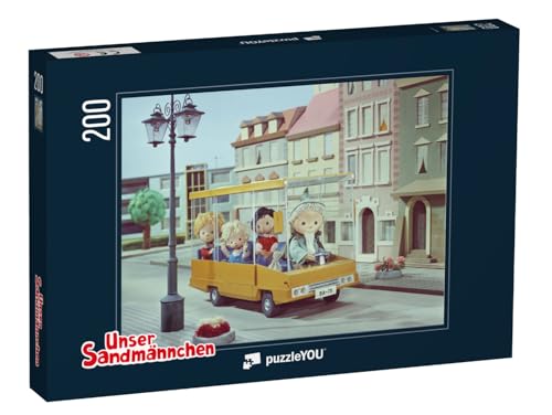 puzzleYOU: Puzzle 200 Teile „Unser Sandmännchen: Unterwegs mit dem Omnibus, 1974“ von puzzleYOU