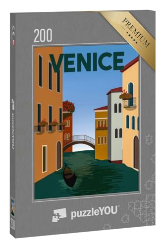 puzzleYOU: Puzzle 200 Teile „Venice - Vintage Illustration“ von puzzleYOU