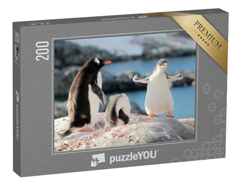 puzzleYOU: Puzzle 200 Teile „Wer ist der stärkste Pinguin?“ – aus der Puzzle-Kollektion Tiere, Pinguine, Exotische Tiere & Trend-Tiere von puzzleYOU