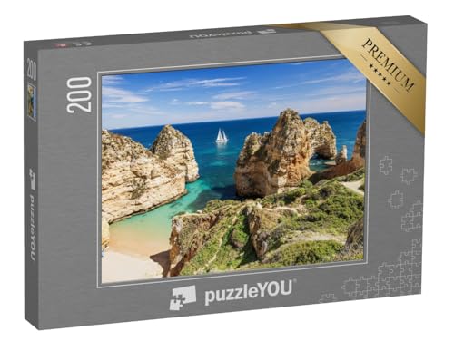 puzzleYOU: Puzzle 200 Teile „Wunderschöne Bucht bei Lagos, Algarve, Portugal“ – aus der Puzzle-Kollektion Portugal von puzzleYOU