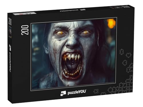 puzzleYOU: Puzzle 200 Teile „Zombie mit scharfen Zähnen, Halloween“ von puzzleYOU