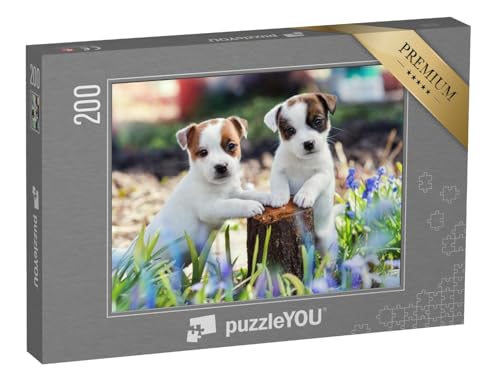 puzzleYOU: Puzzle 200 Teile „Zwei süße Jack Russel Welpen“ von puzzleYOU