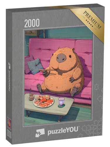 puzzleYOU: Puzzle 2000 Teile „Capybara genießt das Sushi auf dem Sofa“ – aus der Puzzle-Kollektion Exotische Tiere & Trend-Tiere puzzleYOU: Puzzle 2000 Teile „Capybara genießt das Sushi auf dem Sofa“ – aus der Puzzle-Kollektion Exotische Tiere & Trend-Tiere von puzzleYOU