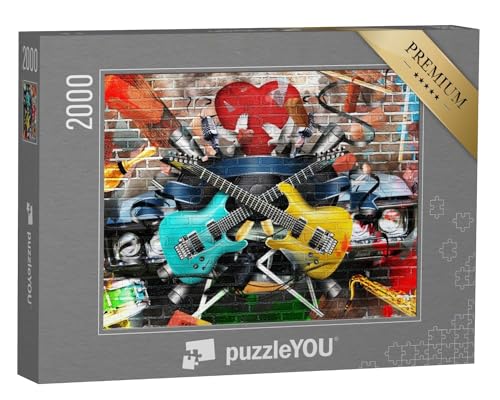 puzzleYOU: Puzzle 2000 Teile „Graffiti: Collage aus Musik und Farbe“ – aus der Puzzle-Kollektion Graffiti von puzzleYOU