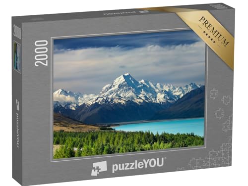 puzzleYOU: Puzzle 2000 Teile „Mount Cook und Pukaki See, Neuseeland“ – aus der Puzzle-Kollektion Gebirge von puzzleYOU