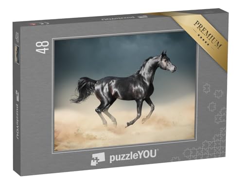 puzzleYOU: Puzzle 48 Teile „Araber: Pferd durchquert die Wüste“ – aus der Puzzle-Kollektion Pferde, Araber Pferde von puzzleYOU