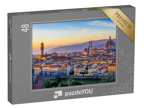 puzzleYOU: Puzzle 48 Teile „Blick auf Florenz im Sonnenuntergang, Italien“ – aus der Puzzle-Kollektion Florenz von puzzleYOU