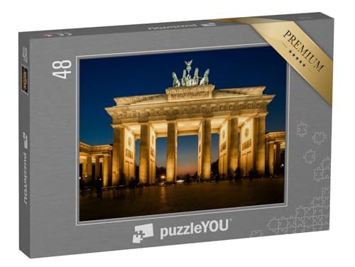 puzzleYOU: Puzzle 48 Teile „Das beleuchtete Brandenburger Tor in Berlin“ – aus der Puzzle-Kollektion Berlin, Deutsche Städte von puzzleYOU