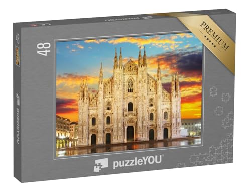 puzzleYOU: Puzzle 48 Teile „Duomo zu Mailand“ – aus der Puzzle-Kollektion Mailand, Mailänder Dom von puzzleYOU