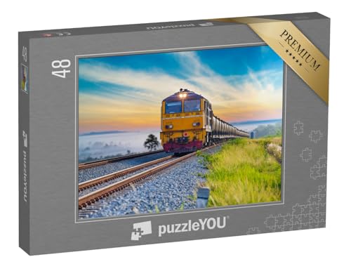 puzzleYOU: Puzzle 48 Teile „EIN Zug auf Seiner Fahrt“ – aus der Puzzle-Kollektion Lokomotive von puzzleYOU