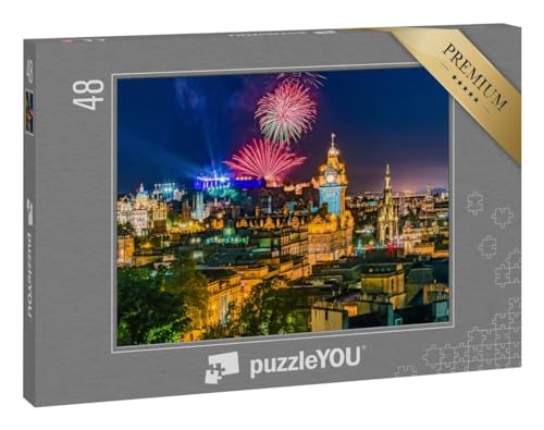 puzzleYOU: Puzzle 48 Teile „Edinburgh Military Tattoo-Feuerwerk, Schottland“ von puzzleYOU