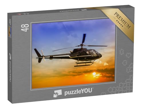 puzzleYOU: Puzzle 48 Teile „Hubschrauber für Sightseeing“ – aus der Puzzle-Kollektion Fahrzeuge von puzzleYOU