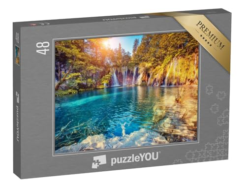 puzzleYOU: Puzzle 48 Teile „Nationalpark Plitvicer Seen, Kroatien“ – aus der Puzzle-Kollektion Natur, Landschaft, Flüsse & Seen von puzzleYOU