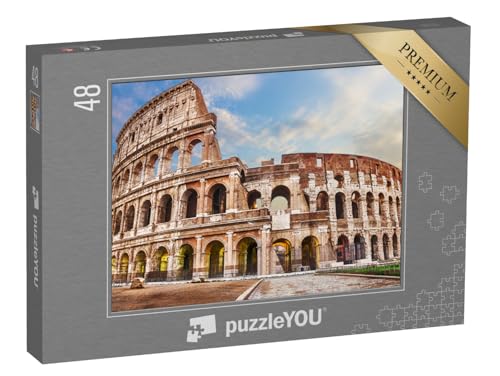 puzzleYOU: Puzzle 48 Teile „Römisches Kolosseum unter den Wolken“ – aus der Puzzle-Kollektion Colosseum von puzzleYOU