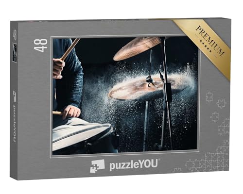 puzzleYOU: Puzzle 48 Teile „Schlagzeuger an seinem Instrument“ – aus der Puzzle-Kollektion Musik, Menschen von puzzleYOU