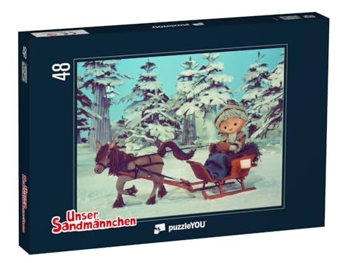 puzzleYOU: Puzzle 48 Teile „Unser Sandmännchen: Im Ponyschlitten zum Försterhaus, 1978“ von puzzleYOU