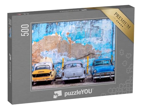 puzzleYOU: Puzzle 500 Teile „Alte Autos auf Kuba“ – aus der Puzzle-Kollektion Kuba, Vintage, Havanna, Mittelamerika von puzzleYOU