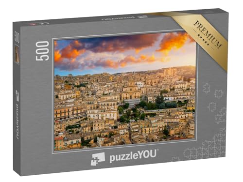 puzzleYOU: Puzzle 500 Teile „Ansicht von Modica, Sizilien, Italien“ – aus der Puzzle-Kollektion Sizilien von puzzleYOU