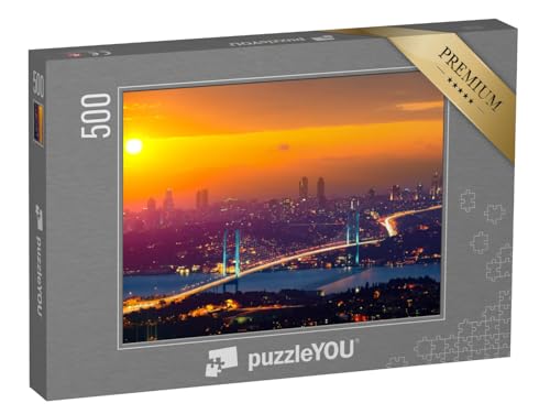 puzzleYOU: Puzzle 500 Teile „Atemberaubender Sonnenuntergang über Istanbul, Türkei“ – aus der Puzzle-Kollektion Istanbul von puzzleYOU