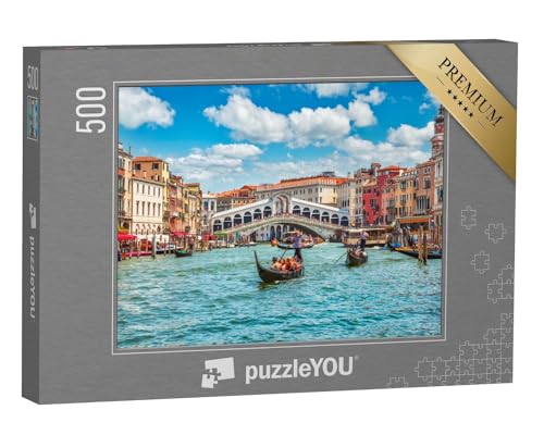 puzzleYOU: Puzzle 500 Teile „Brücke Rialto auf dem Canal Grande in Venedig, Italien“ – aus der Puzzle-Kollektion Europa, Brücken, Brücken & Brunnen von puzzleYOU