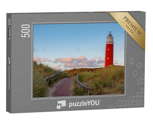 puzzleYOU: Puzzle 500 Teile „Der rote Eierland-Leuchtturm auf der niederländischen Insel Texel“ – aus der Puzzle-Kollektion Regionale Puzzles Deutschland von puzzleYOU