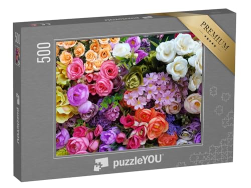 puzzleYOU: Puzzle 500 Teile „EIN wunderschönes Blütenmeer“ – aus der Puzzle-Kollektion Flora, Blumen von puzzleYOU