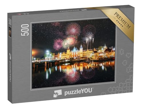 puzzleYOU: Puzzle 500 Teile „Feuerwerk über Amsterdam“ – aus der Puzzle-Kollektion Städte von puzzleYOU