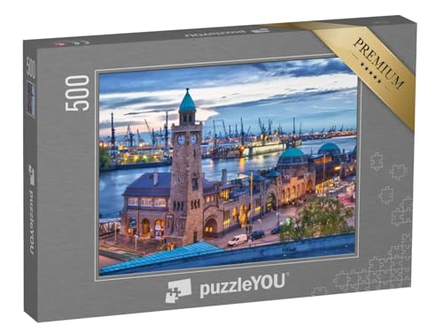 puzzleYOU: Puzzle 500 Teile „Hamburger Hafen, Deutschland“ – aus der Puzzle-Kollektion Hamburg, Deutsche Städte von puzzleYOU