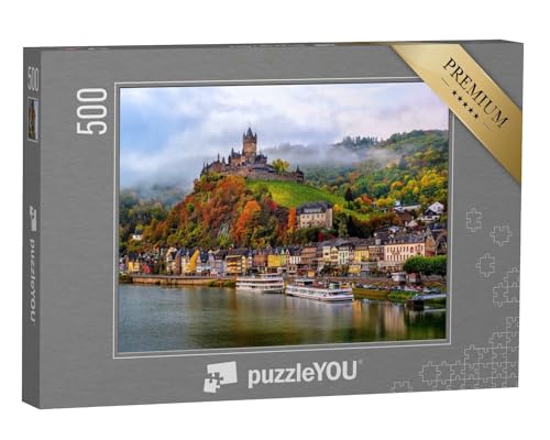 puzzleYOU: Puzzle 500 Teile „Historische Stadt Cochem in Deutschland, Mosel im Herbst“ – aus der Puzzle-Kollektion Cochem, Deutschland von puzzleYOU