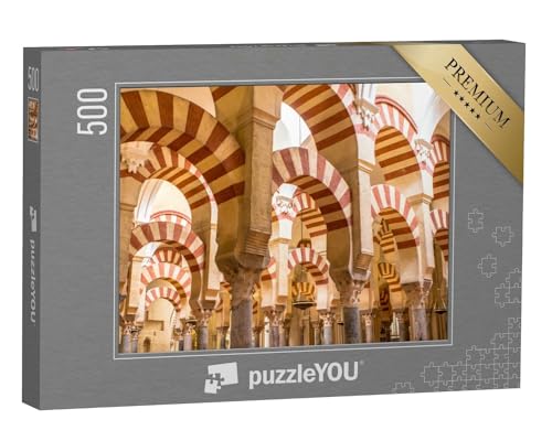 puzzleYOU: Puzzle 500 Teile „Innenansicht der Kathedrale La Mezquita in Córdoba, Andalusien, Spanien“ – aus der Puzzle-Kollektion Mezquita de Córdoba von puzzleYOU