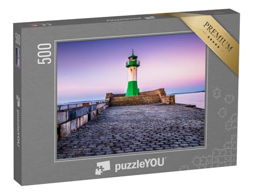 puzzleYOU: Puzzle 500 Teile „Leuchtturm im Hafen von Sassnitz, Rügen“ von puzzleYOU