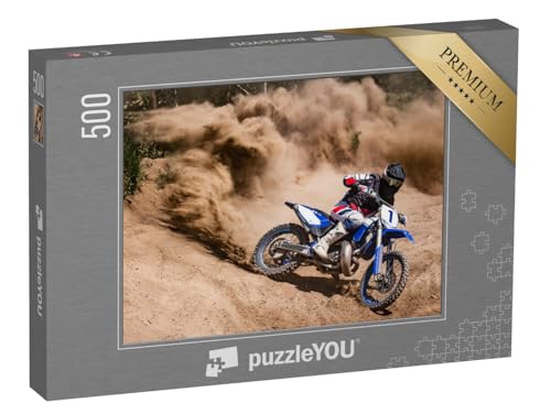 puzzleYOU: Puzzle 500 Teile „Motocross-Fahrer beim Drift durch Sand“ – aus der Puzzle-Kollektion Sport, Menschen von puzzleYOU