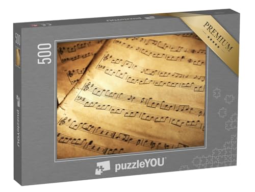 puzzleYOU: Puzzle 500 Teile „Puzzle-Motiv Notenblätter Hintergrund“ – aus der Puzzle-Kollektion Musik, Menschen von puzzleYOU