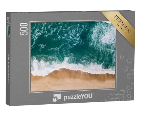 puzzleYOU: Puzzle 500 Teile „Strand am Atlantik bei Seignosse, Luftaufnahme, Frankreich“ – aus der Puzzle-Kollektion Atlantik, Insel & Meer von puzzleYOU